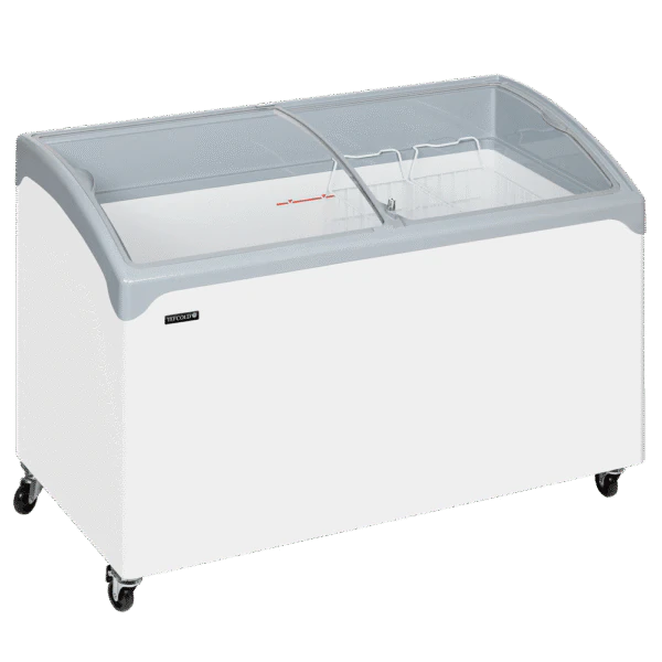 TEFCOLD NIC400SCEB Sliding Curved Glass Lid Chest Freezer
