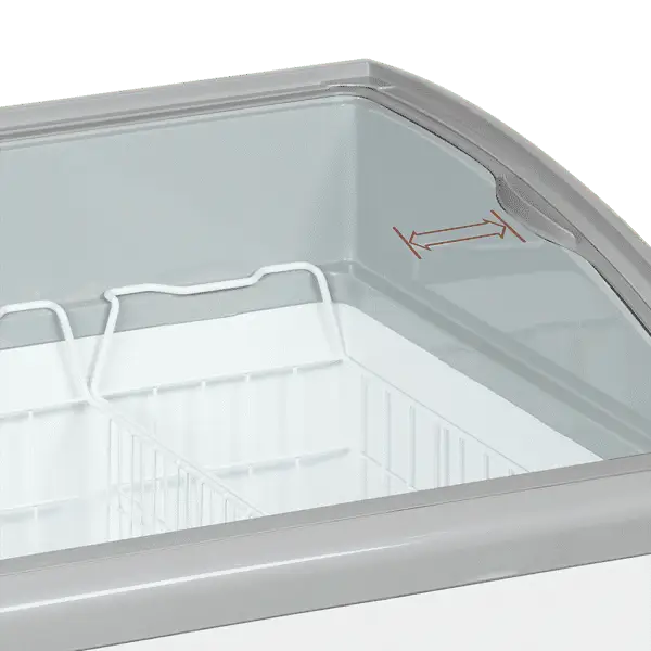 TEFCOLD NIC401SCEB Sliding Curved Glass Lid Chest Freezer - Image 3