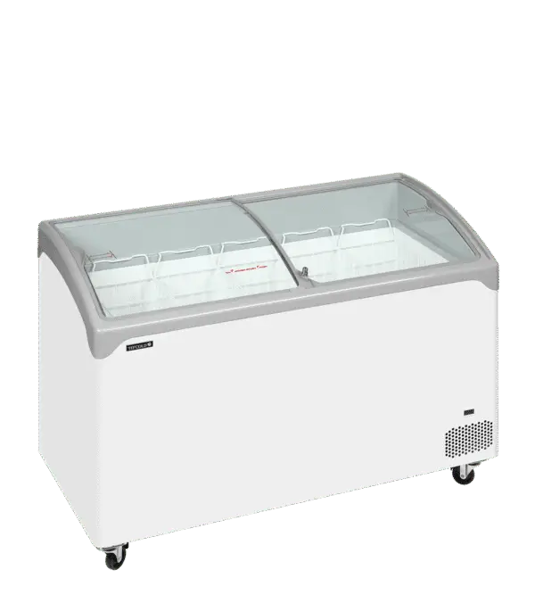TEFCOLD NIC401SCEB Sliding Curved Glass Lid Chest Freezer
