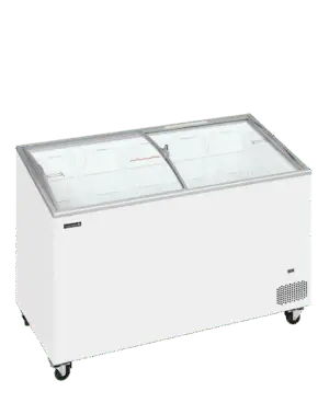 TEFCOLD IC401SCEB Sliding Curved Glass Lid Chest Freezer