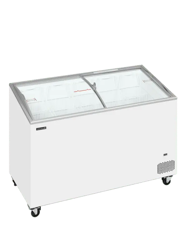 TEFCOLD IC401SCEB Sliding Curved Glass Lid Chest Freezer