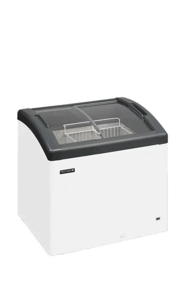 Elcold FOCUS 73 GREY Sliding Curved Glass Lid Chest Freezer