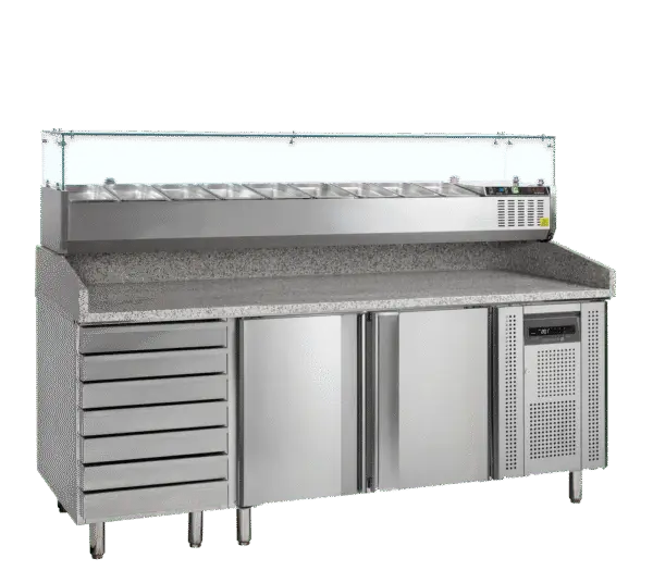 PT1310 + GVC38-200 Pizza Table with Topping unit