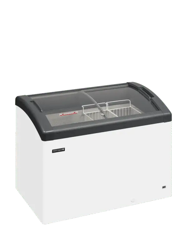 Elcold FOCUS 106 GREY Sliding Curved Glass Lid Chest Freezer
