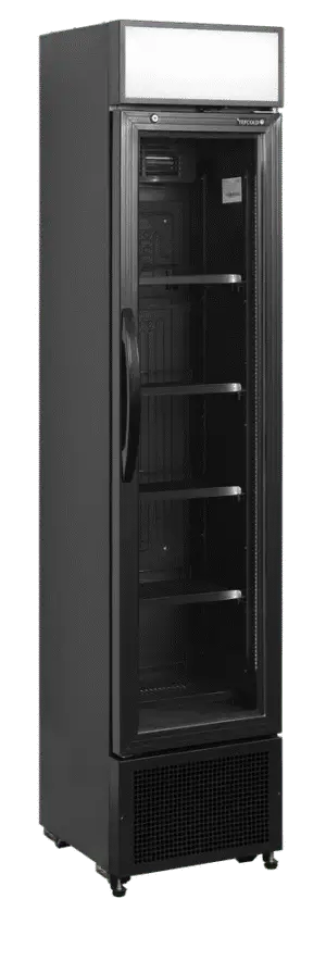 TEFCOLD FSC175H BLACK Slimline Glass Door Merchandiser