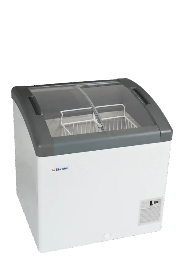 Elcold FOCUS 73 Sliding Curved Glass Lid Chest Freezer
