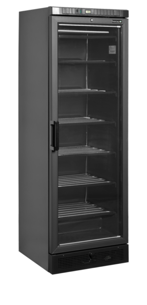 TEFCOLD UFSC371G Black Glass Door Display Freezer