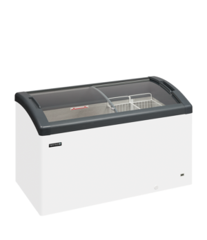 Elcold FOCUS 131 GREY Sliding Curved Glass Lid Chest Freezer