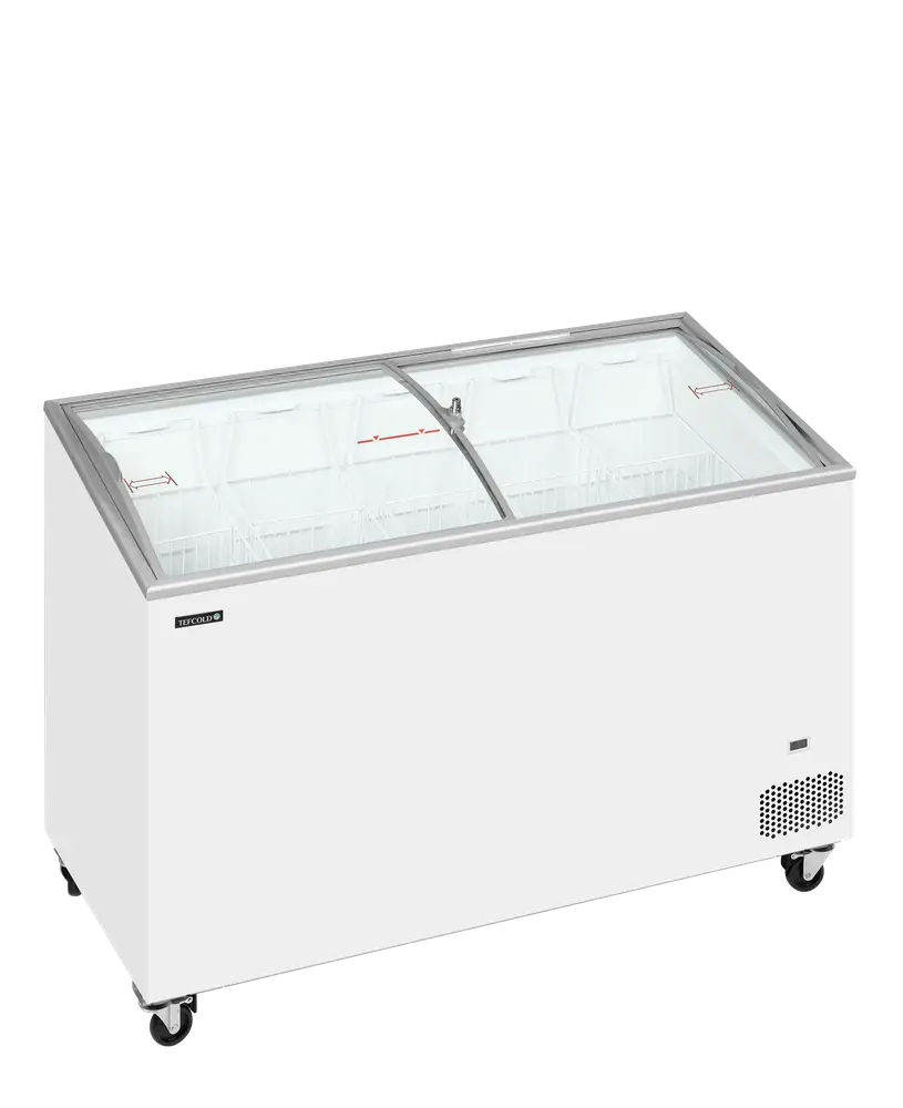 TEFCOLD IC402SCEB Sliding Curved Glass Lid Chest Freezer