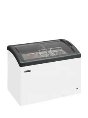 Elcold FOCUS 106 GREY Sliding Curved Glass Lid Chest Freezer