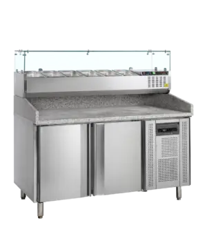 PT1200 + GVC38-150 Pizza Table with Topping unit
