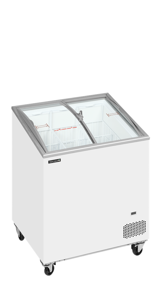 TEFCOLD IC202SCEB Sliding Curved Glass Lid Chest Freezer