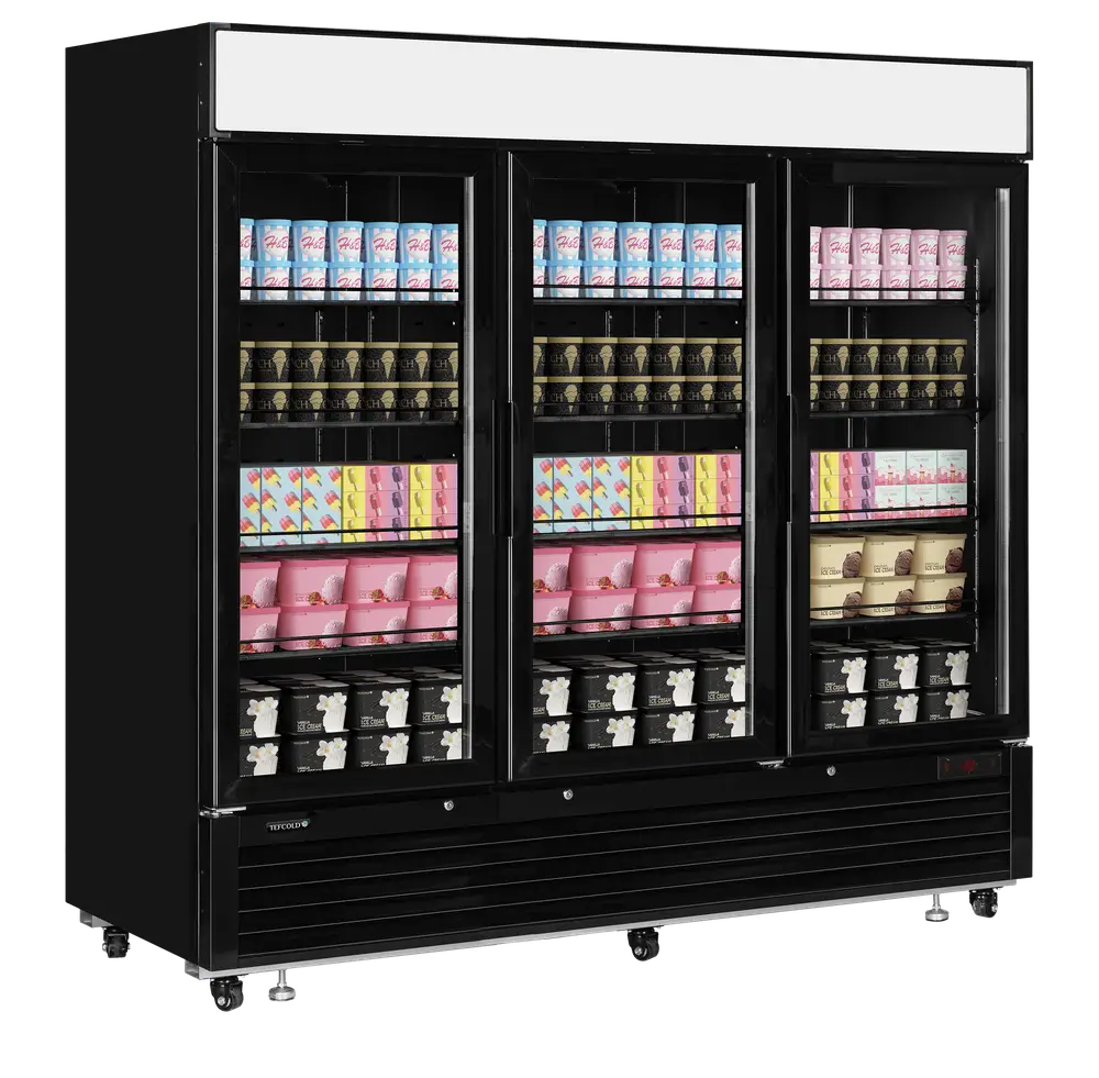 TEFCOLD LGF7500 Black Glass Door Display Freezer - Image 2