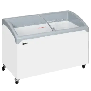 TEFCOLD NIC400SCEB LED Sliding Curved Glass Lid Chest Freezer