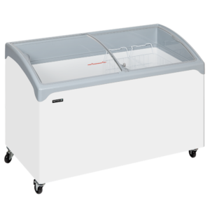 TEFCOLD NIC400SCEB Sliding Curved Glass Lid Chest Freezer