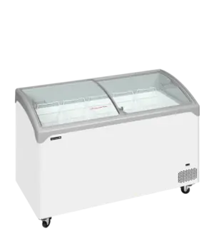 TEFCOLD NIC401SCEB Sliding Curved Glass Lid Chest Freezer