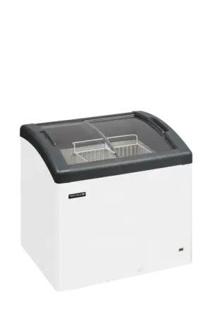 Elcold FOCUS 73 GREY Sliding Curved Glass Lid Chest Freezer