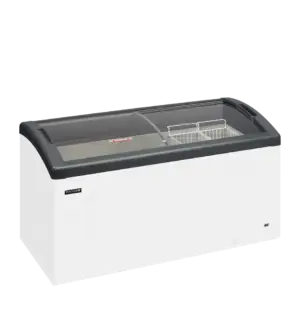 Elcold FOCUS 151 GREY Sliding Curved Glass Lid Chest Freezer