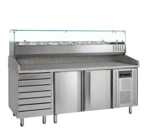 PT1310 + GVC38-200 Pizza Table with Topping unit