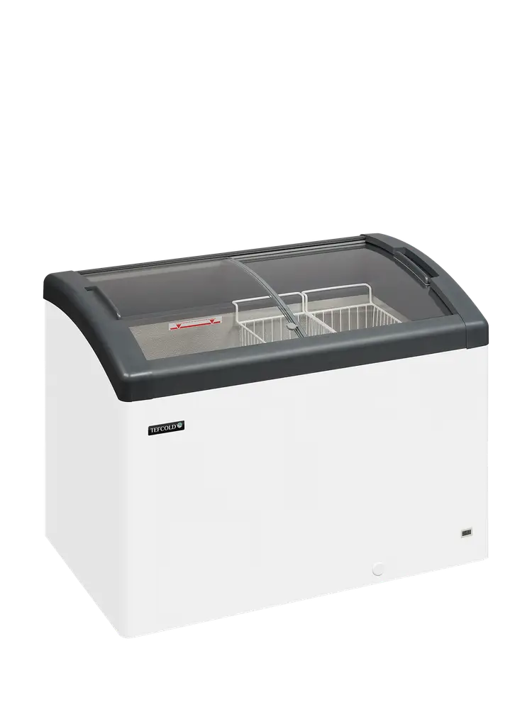 Elcold FOCUS 106 GREY Sliding Curved Glass Lid Chest Freezer