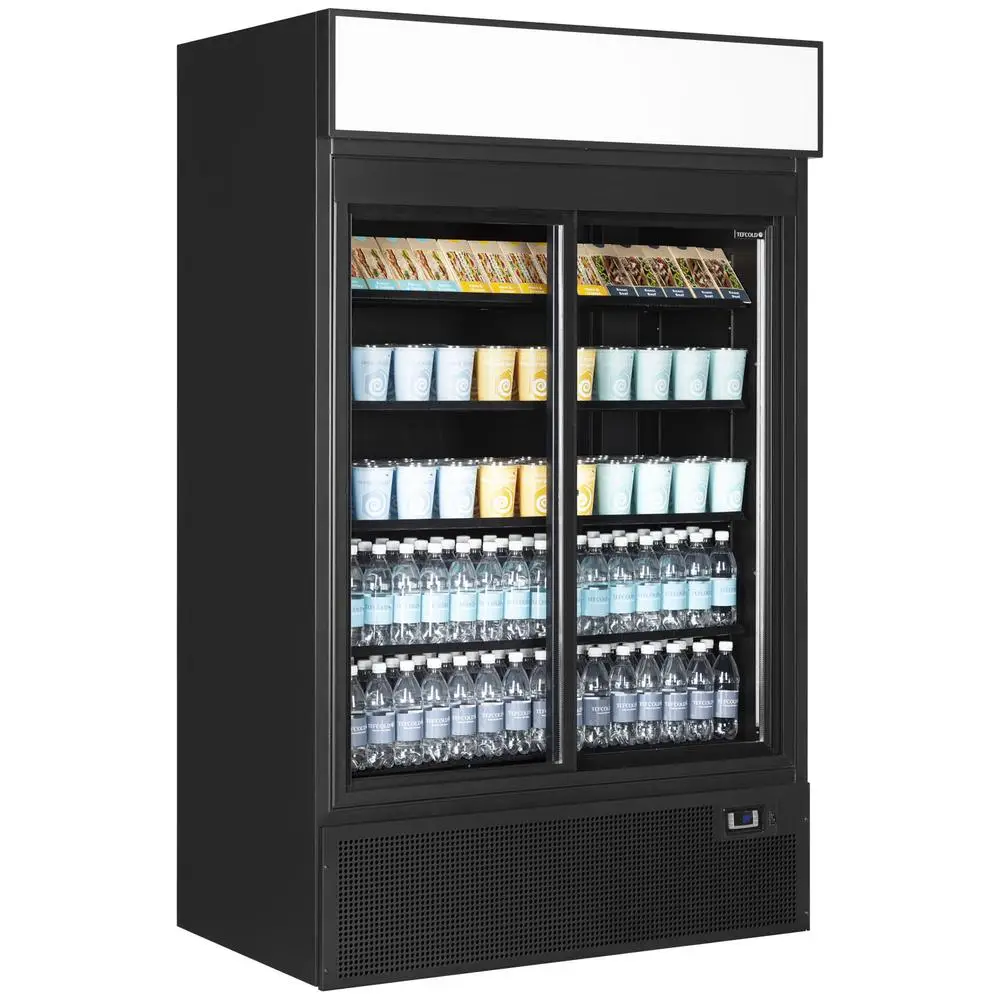 TEFCOLD FSC1200S BLACK Glass Door Merchandiser
