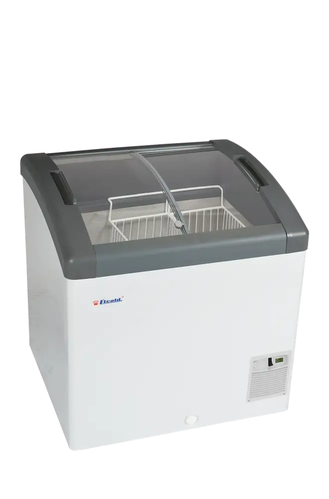 Elcold FOCUS 73 Sliding Curved Glass Lid Chest Freezer