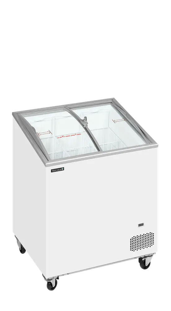 TEFCOLD IC202SCEB Sliding Curved Glass Lid Chest Freezer