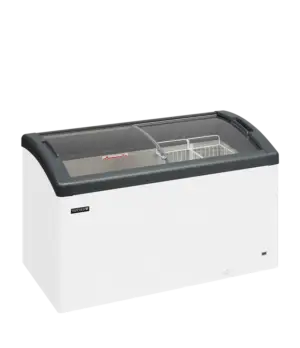 Elcold FOCUS 131 GREY Sliding Curved Glass Lid Chest Freezer