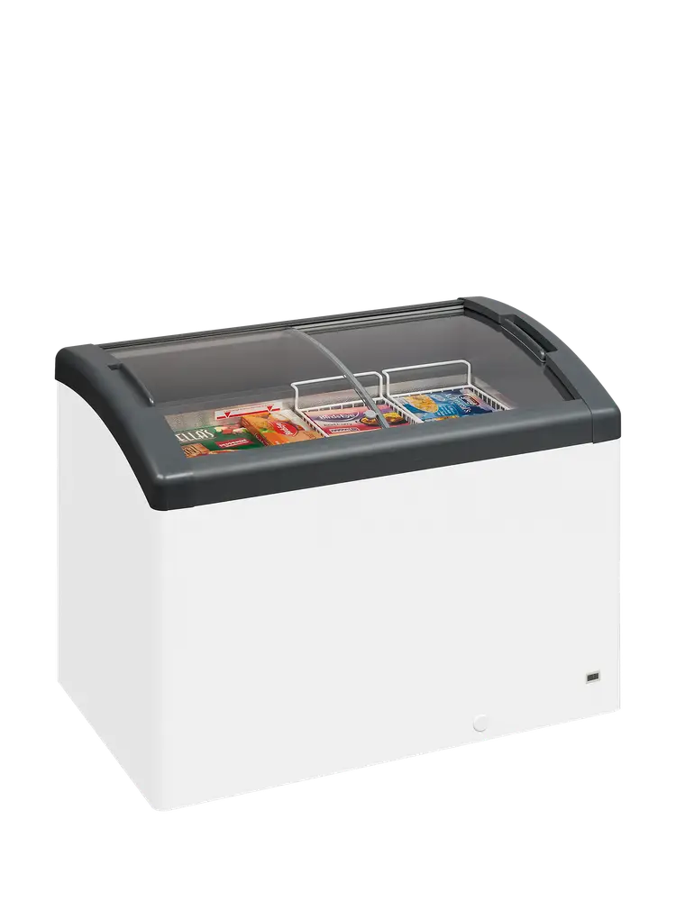 Elcold FOCUS 106 GREY Sliding Curved Glass Lid Chest Freezer - Image 2