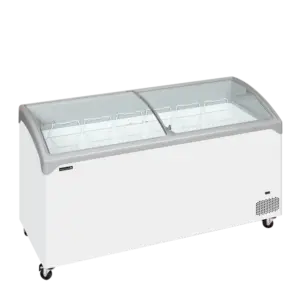 TEFCOLD NIC501SCEB Sliding Curved Glass Lid Chest Freezer