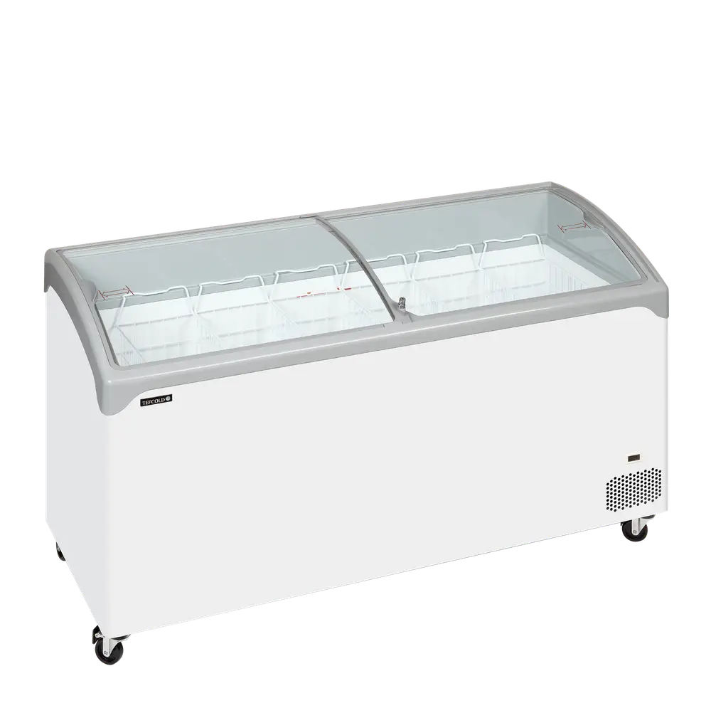TEFCOLD NIC501SCEB Sliding Curved Glass Lid Chest Freezer