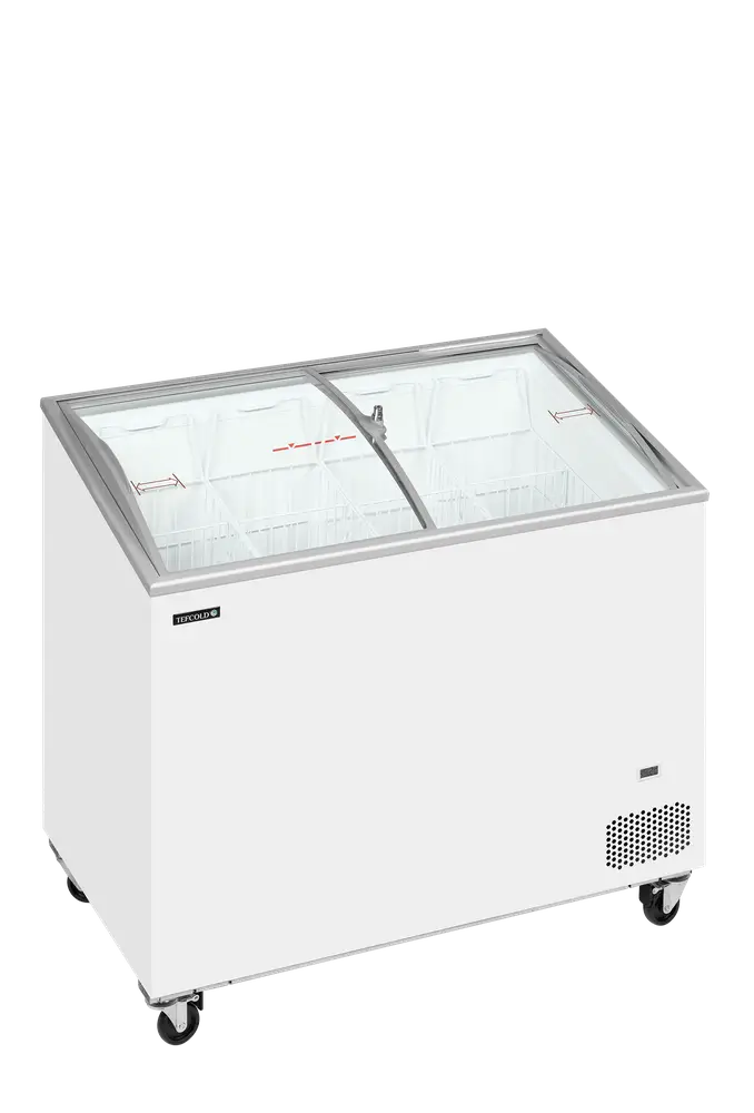 TEFCOLD IC302SCEB Sliding Curved Glass Lid Chest Freezer