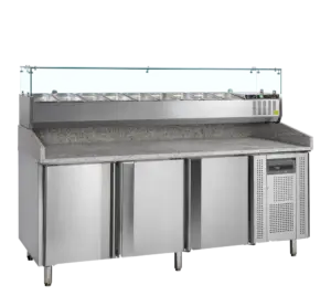 TEFCOLD PT1300 + GVC38-200 Pizza Table with Topping unit