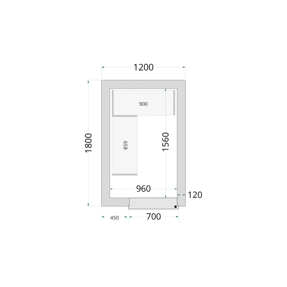TEFCOLD Cold Room 120x180x220 Cold Room Panels