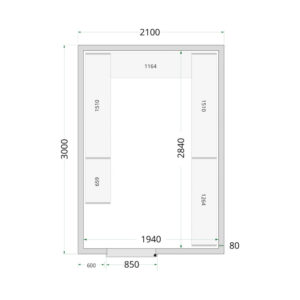TEFCOLD Cold Room 210x300x220 WD Cold Room Panels 80 mm