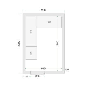 TEFCOLD Cold Room 210x300x220 WD Coldroom Panels 120 mm