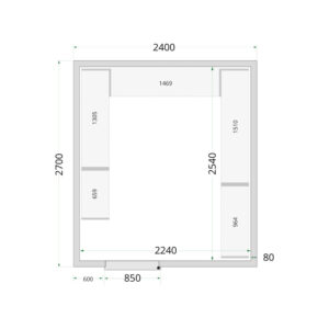 TEFCOLD Cold Room 240x270x220 WD Cold Room Panels 80 mm