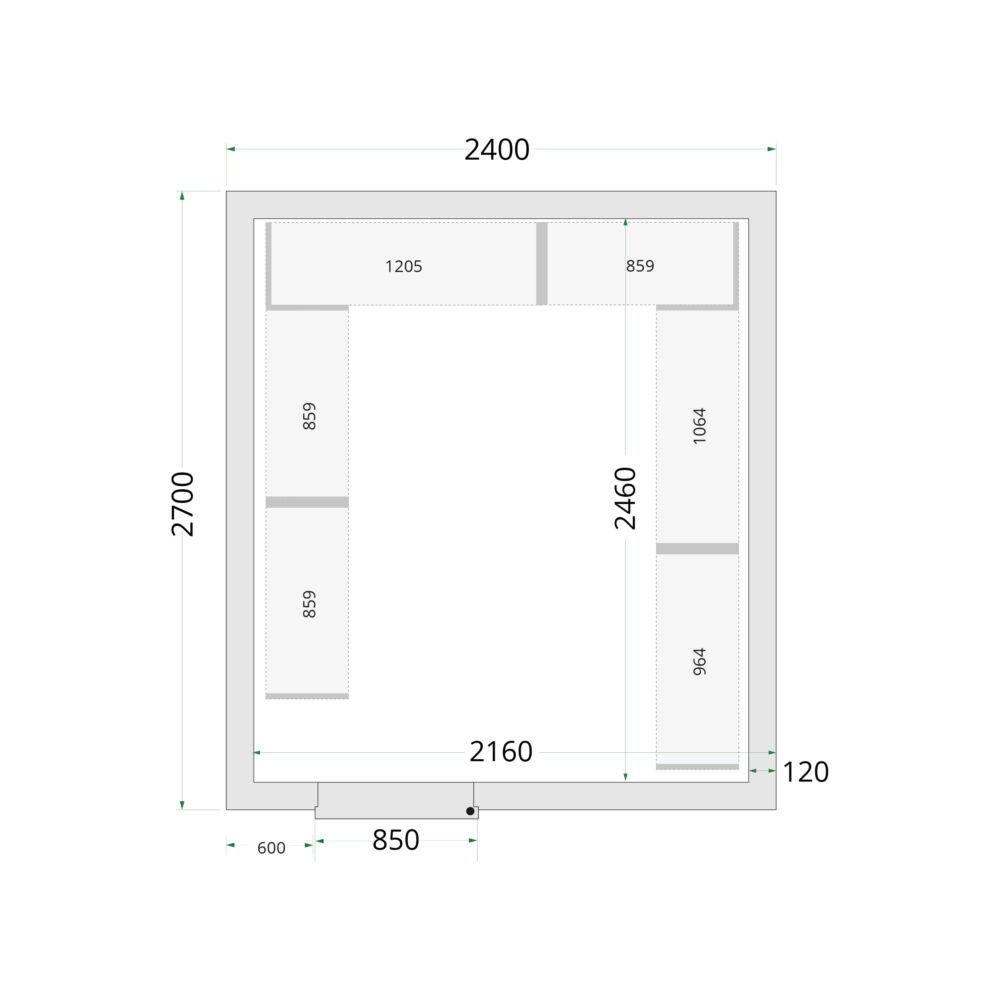 TEFCOLD Cold Room 240x270x220 WD Coldroom Panels 120 mm