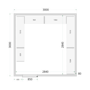TEFCOLD Cold Room 300x300x220 WD Cold Room Panels 80 mm