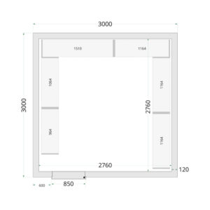 TEFCOLD Cold Room 300x300x220 WD Coldroom Panels 120 mm