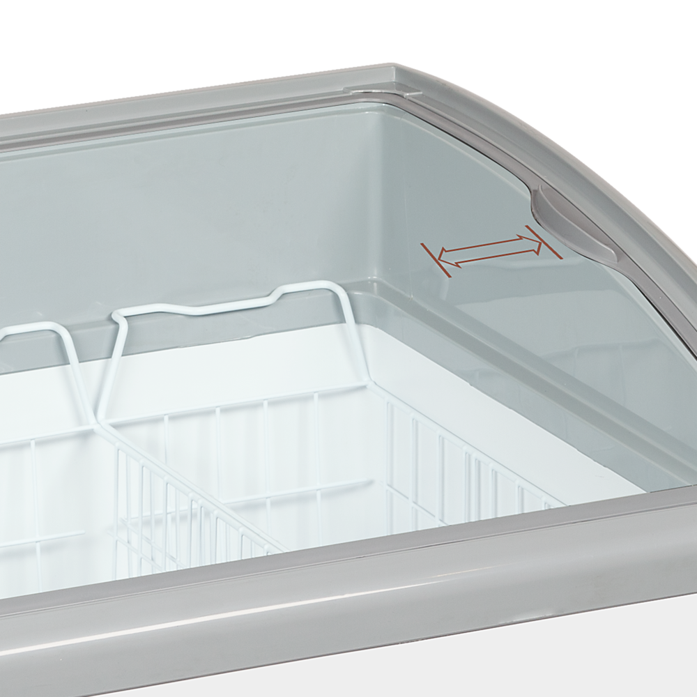 TEFCOLD NIC201SCEB Sliding Curved Glass Lid Chest Freezer - Image 3